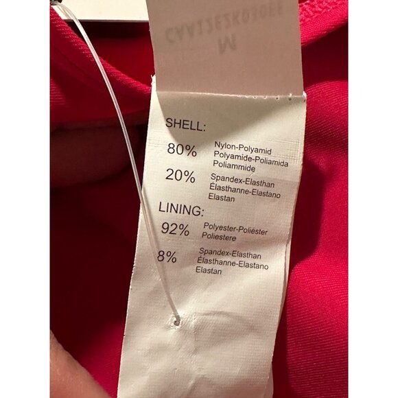 Cupshe Women’s Medium One Piece Swimsuit Hot Pink Plunge V Neck Crisscross Back - Picture 8 of 8